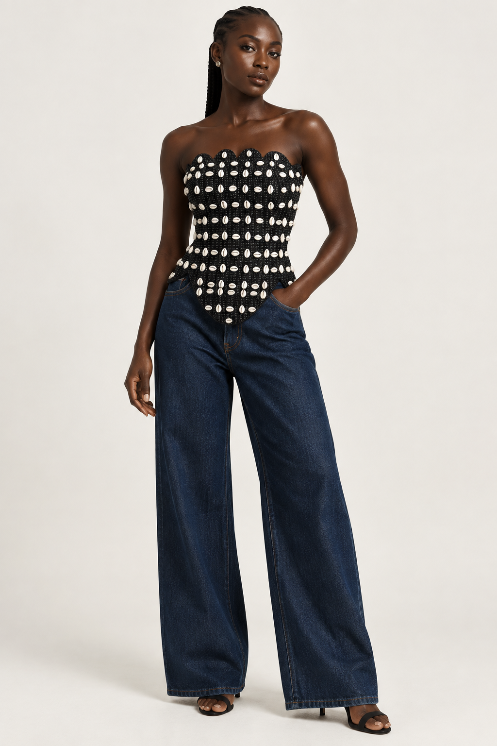 Cowries embelsihed corset top