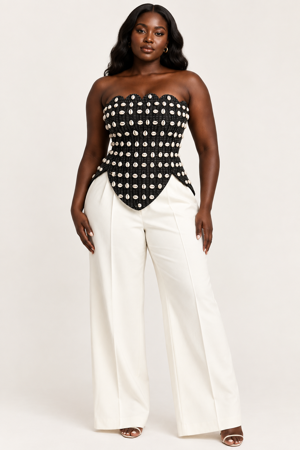 Cowries embelsihed corset top