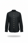 Linen 2piece with sculpture face buttons