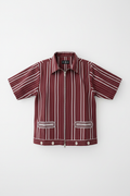Burgundy Asooke Zip Shirt – 3D Render