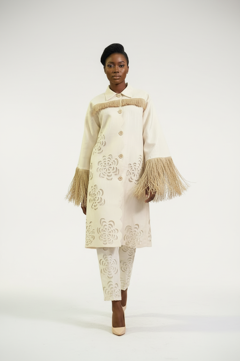 Flakey Petal Jacket - Ivory