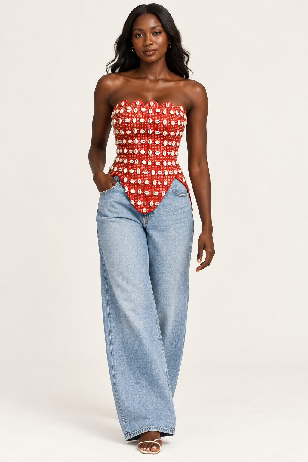 Cowries embelished corset top