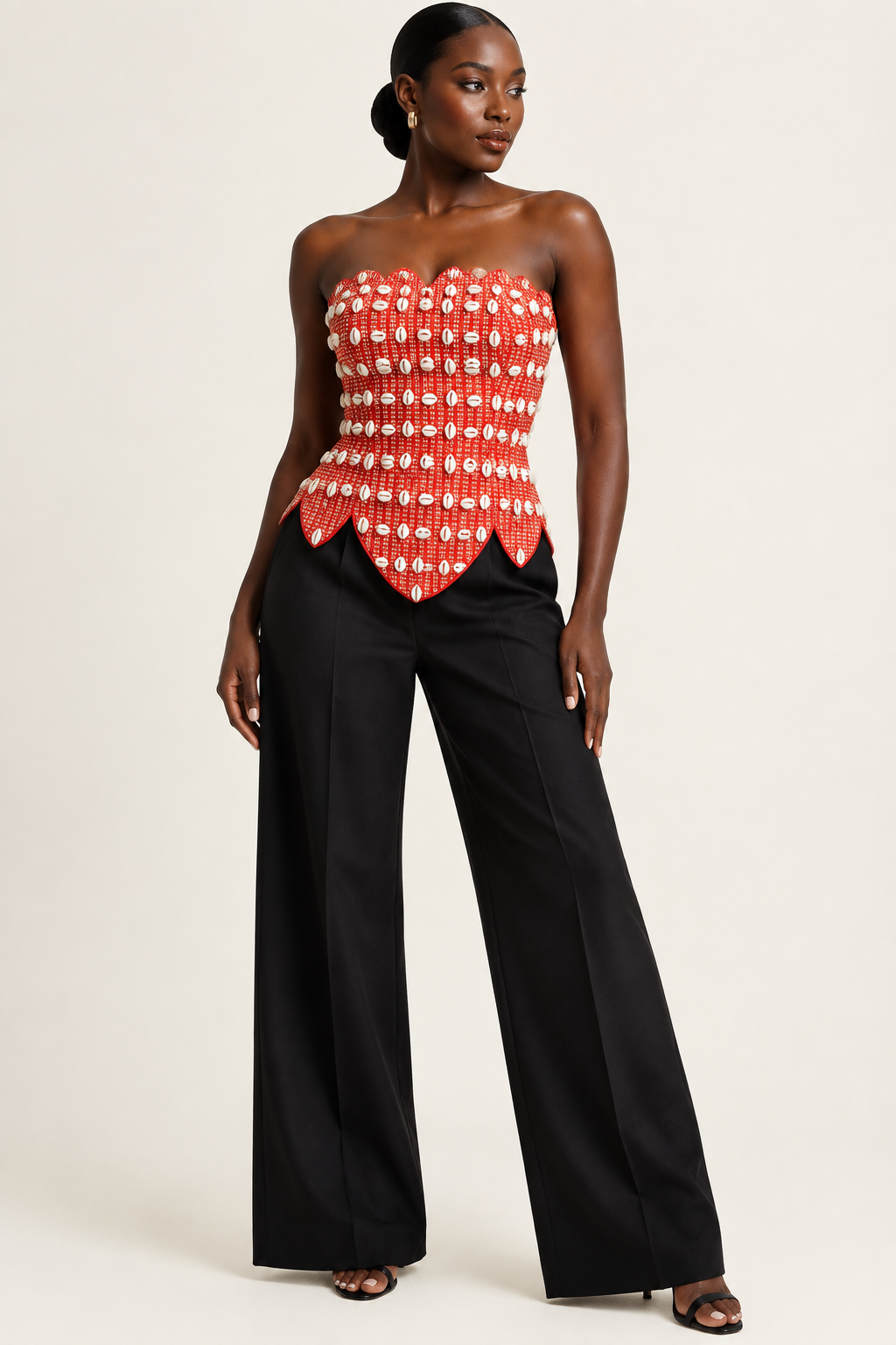 Cowries embelished corset top