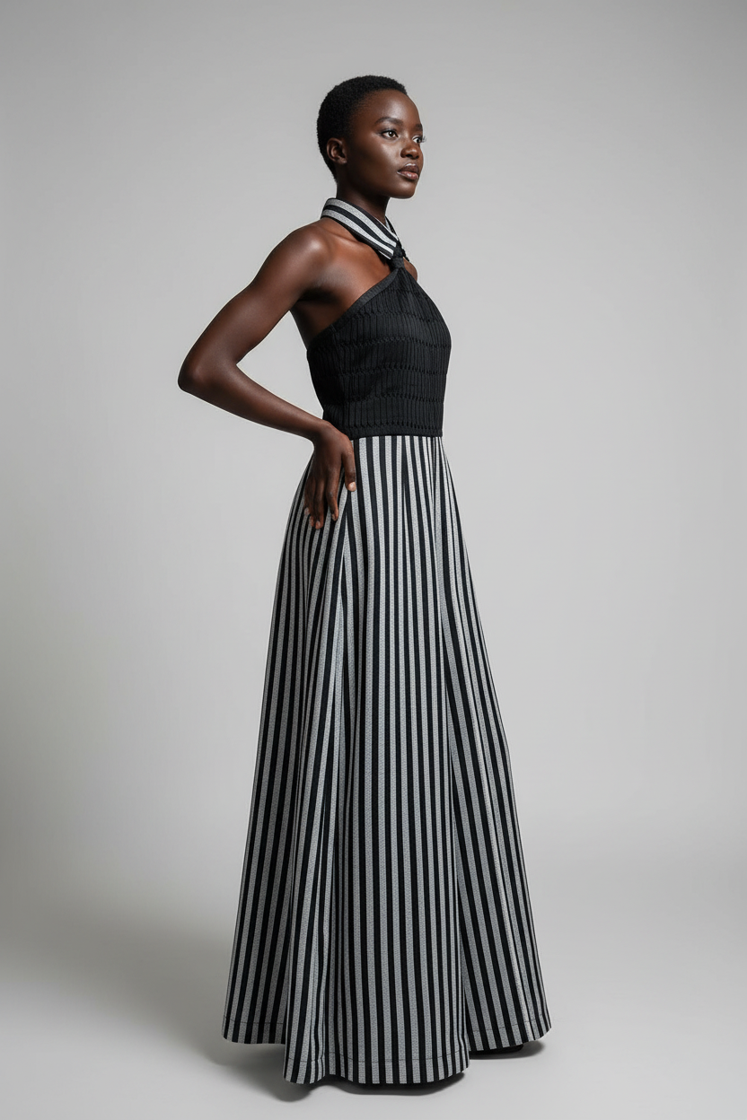 Striped halter dress - side