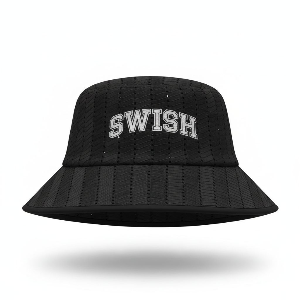 SWISH Black Asooke Bucket Hat – Front