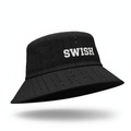 SWISH Black Asooke Bucket Hat – Three-Quarter