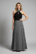 White model striped dress - front